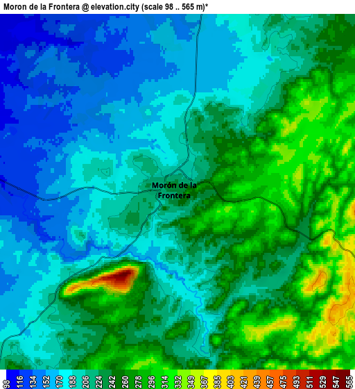 Zoom OUT 2x Morón de la Frontera, Spain elevation map