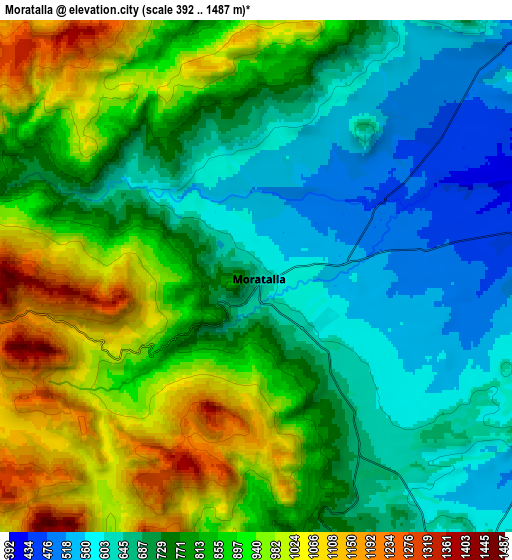 Zoom OUT 2x Moratalla, Spain elevation map