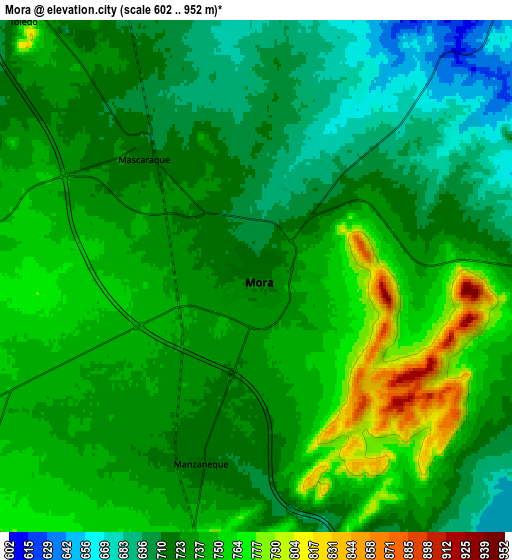 Zoom OUT 2x Mora, Spain elevation map