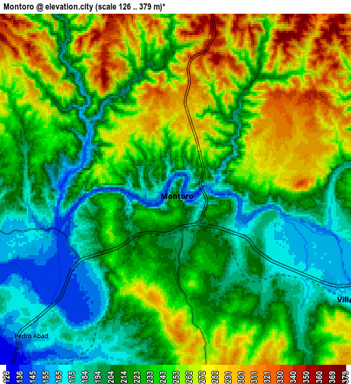 Zoom OUT 2x Montoro, Spain elevation map