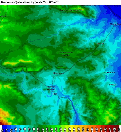 Zoom OUT 2x Monserrat, Spain elevation map