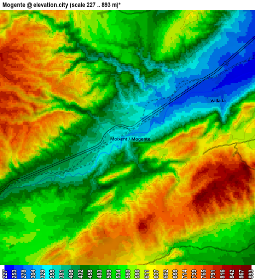 Zoom OUT 2x Mogente, Spain elevation map