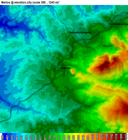Zoom OUT 2x Martos, Spain elevation map