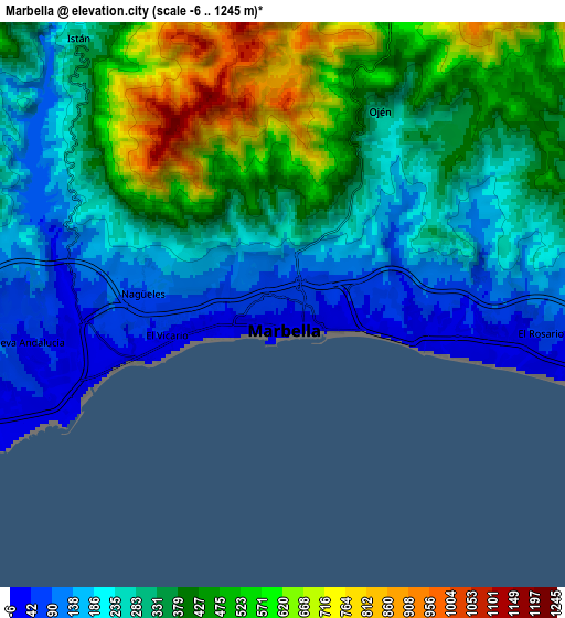 Zoom OUT 2x Marbella, Spain elevation map