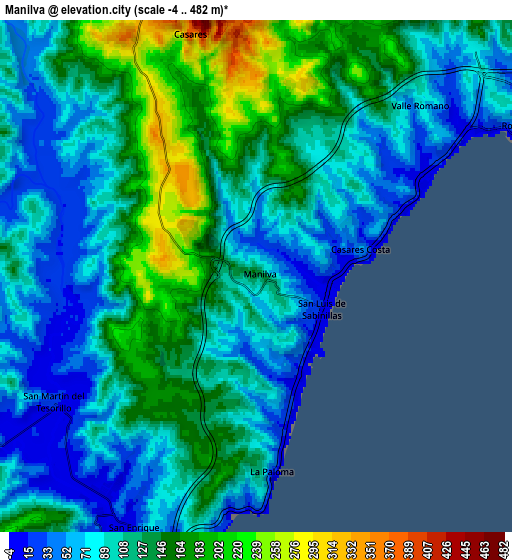Zoom OUT 2x Manilva, Spain elevation map