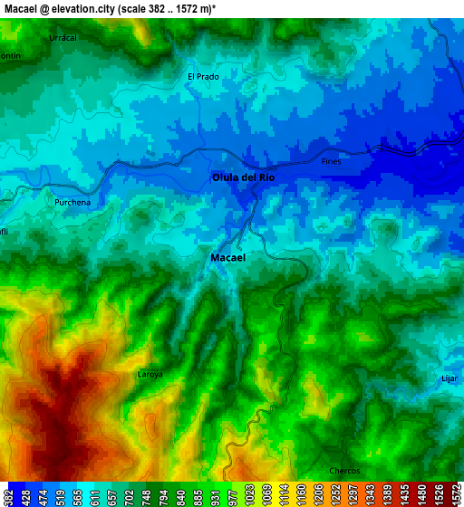 Zoom OUT 2x Macael, Spain elevation map