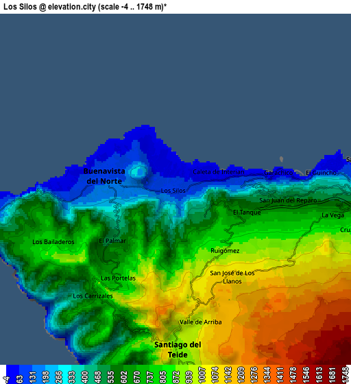 Zoom OUT 2x Los Silos, Spain elevation map