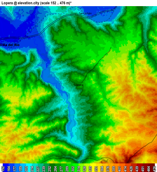 Zoom OUT 2x Lopera, Spain elevation map