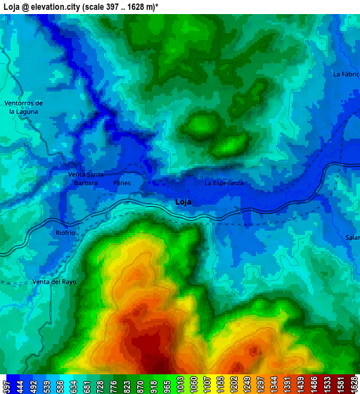 Zoom OUT 2x Loja, Spain elevation map