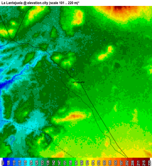 Zoom OUT 2x La Lantejuela, Spain elevation map