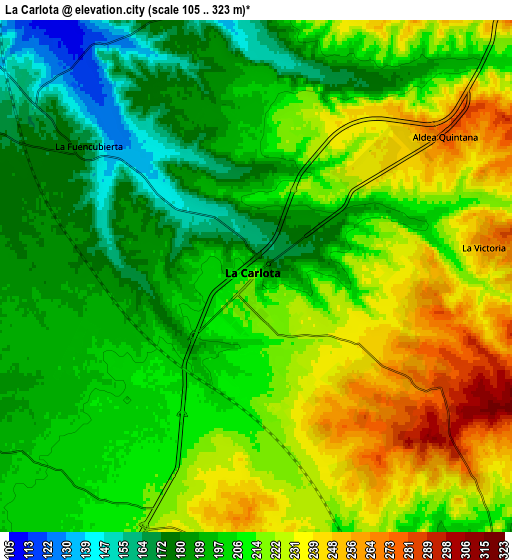 Zoom OUT 2x La Carlota, Spain elevation map