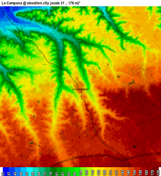 Zoom OUT 2x La Campana, Spain elevation map