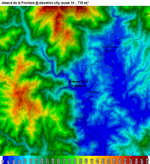 Zoom OUT 2x Jimena de la Frontera, Spain elevation map