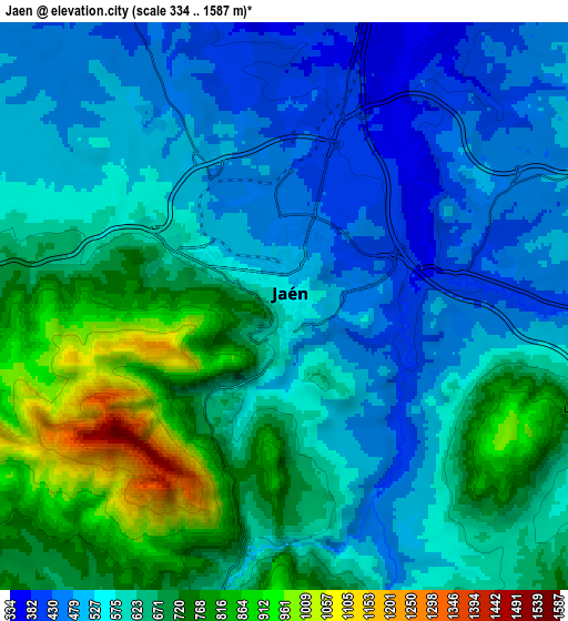 Zoom OUT 2x Jaén, Spain elevation map