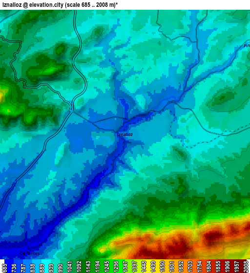 Zoom OUT 2x Iznalloz, Spain elevation map