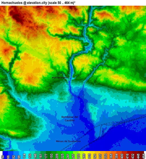 Zoom OUT 2x Hornachuelos, Spain elevation map