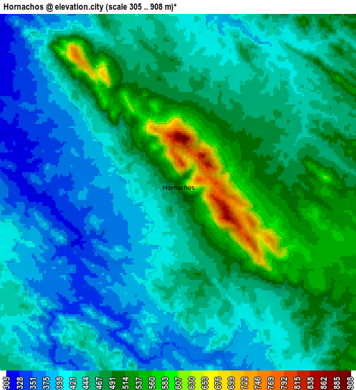 Zoom OUT 2x Hornachos, Spain elevation map