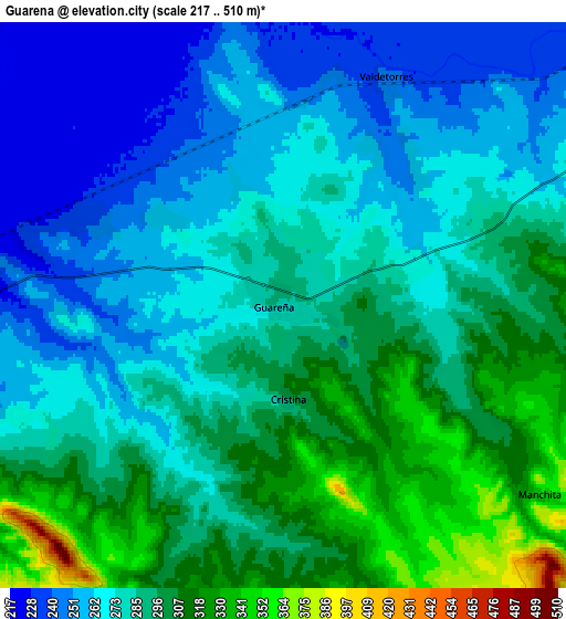 Zoom OUT 2x Guareña, Spain elevation map