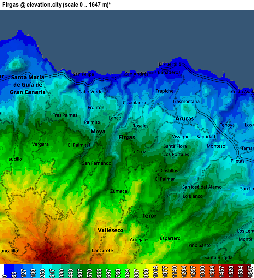 Zoom OUT 2x Firgas, Spain elevation map