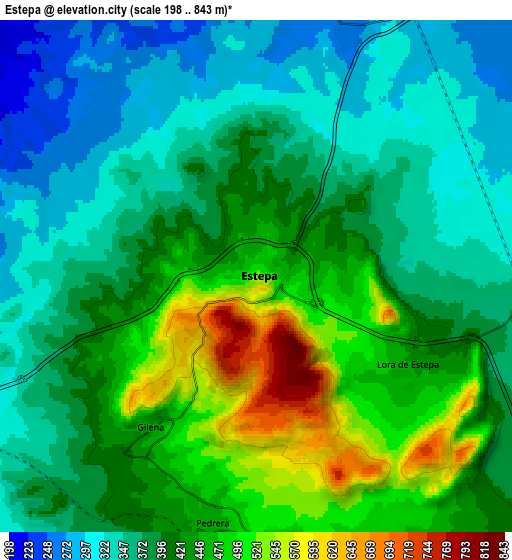 Zoom OUT 2x Estepa, Spain elevation map