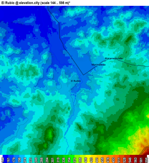 Zoom OUT 2x El Rubio, Spain elevation map