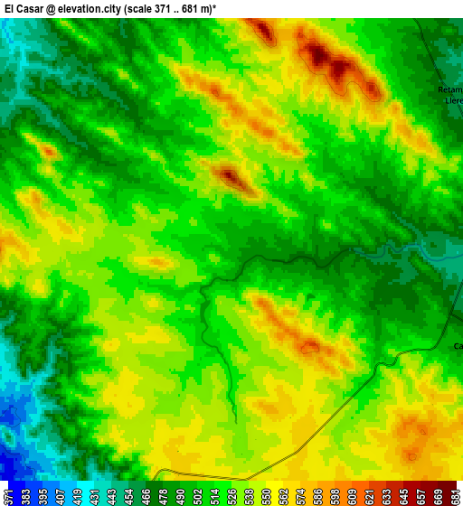 Zoom OUT 2x El Casar, Spain elevation map