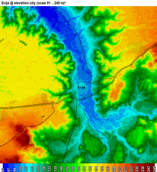 Zoom OUT 2x Écija, Spain elevation map