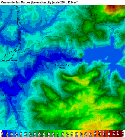 Zoom OUT 2x Cuevas de San Marcos, Spain elevation map