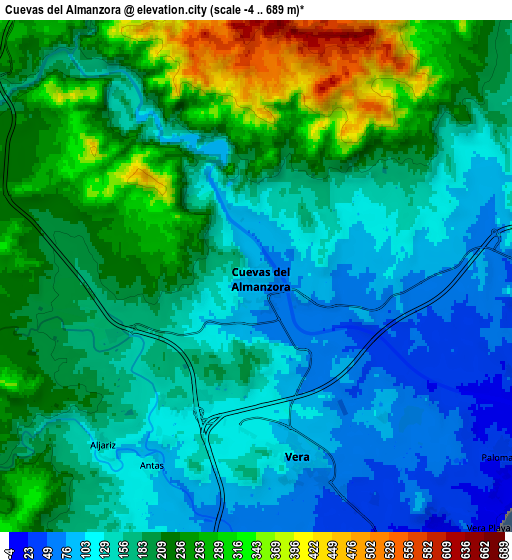 Zoom OUT 2x Cuevas del Almanzora, Spain elevation map