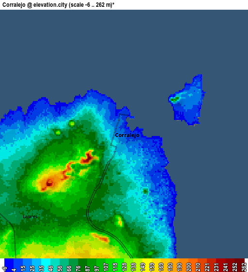 Zoom OUT 2x Corralejo, Spain elevation map