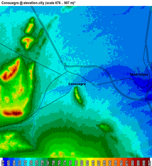 Zoom OUT 2x Consuegra, Spain elevation map