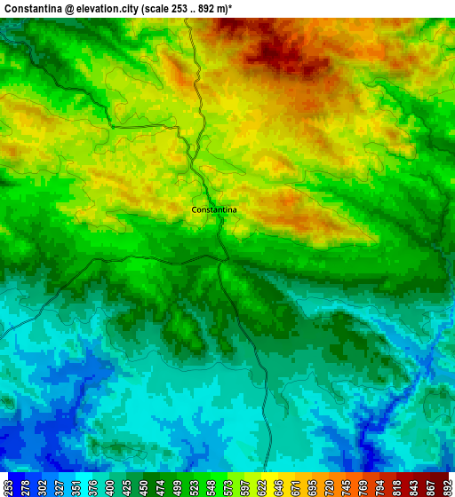 Zoom OUT 2x Constantina, Spain elevation map