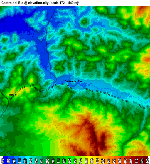 Zoom OUT 2x Castro del Río, Spain elevation map