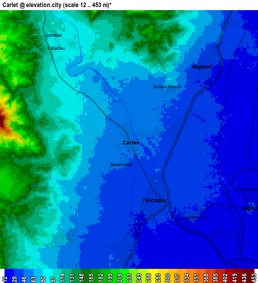 Zoom OUT 2x Carlet, Spain elevation map