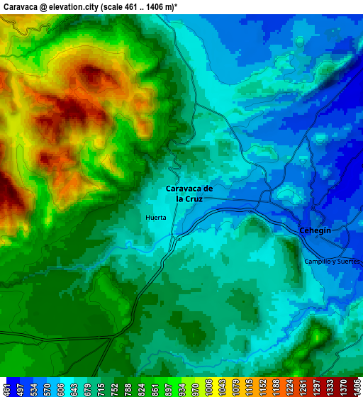 Zoom OUT 2x Caravaca, Spain elevation map