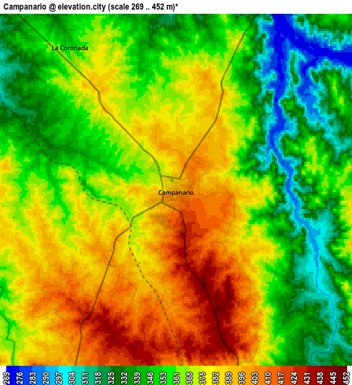 Zoom OUT 2x Campanario, Spain elevation map