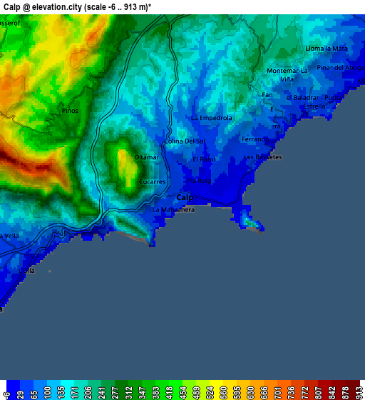 Zoom OUT 2x Calp, Spain elevation map