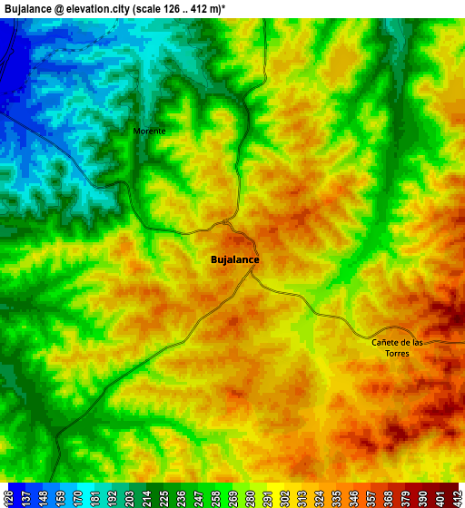 Zoom OUT 2x Bujalance, Spain elevation map