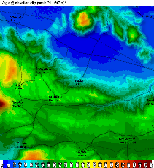 Zoom OUT 2x Vágia, Greece elevation map