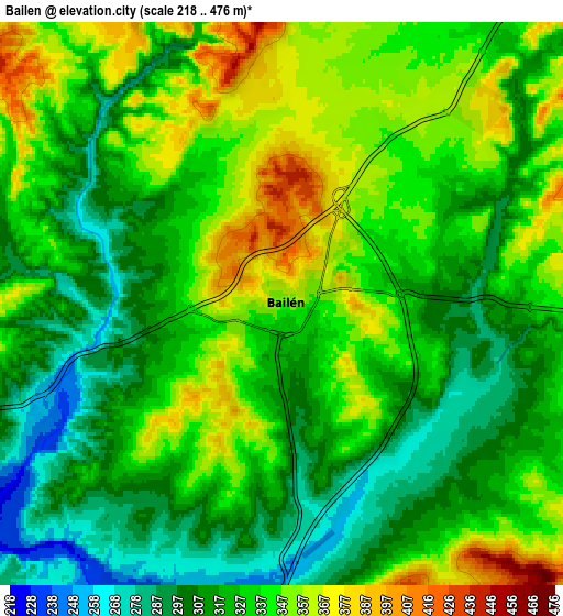 Zoom OUT 2x Bailén, Spain elevation map