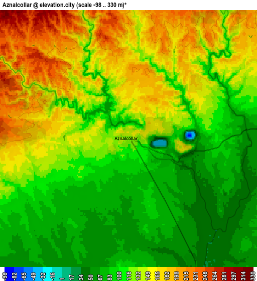 Zoom OUT 2x Aznalcóllar, Spain elevation map