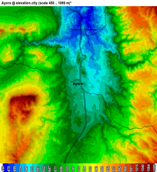 Zoom OUT 2x Ayora, Spain elevation map