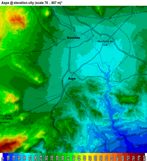Zoom OUT 2x Aspe, Spain elevation map
