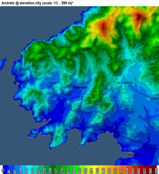 Zoom OUT 2x Andratx, Spain elevation map