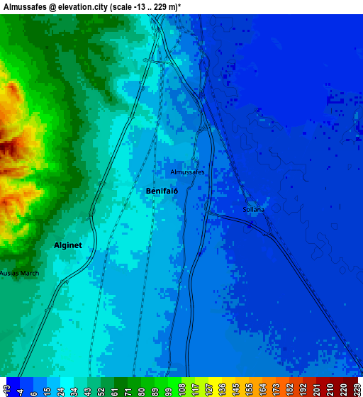 Zoom OUT 2x Almussafes, Spain elevation map