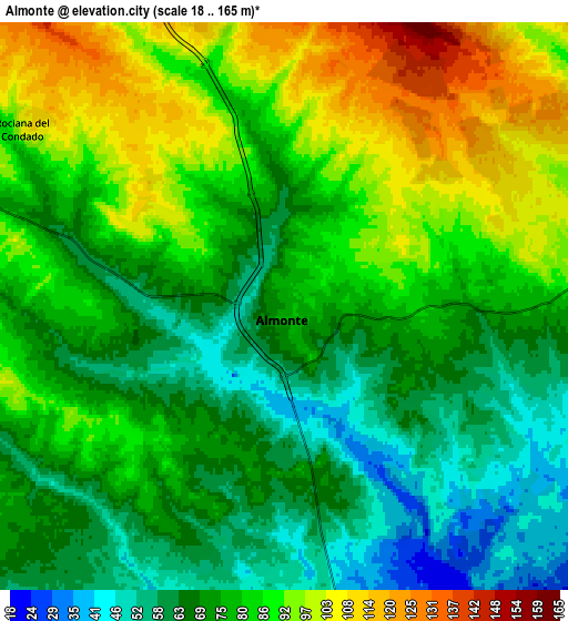 Zoom OUT 2x Almonte, Spain elevation map