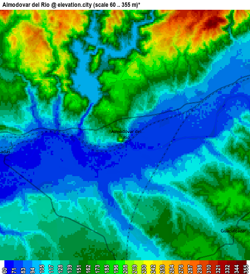 Zoom OUT 2x Almodóvar del Río, Spain elevation map