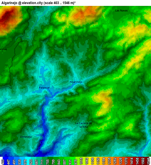 Zoom OUT 2x Algarinejo, Spain elevation map