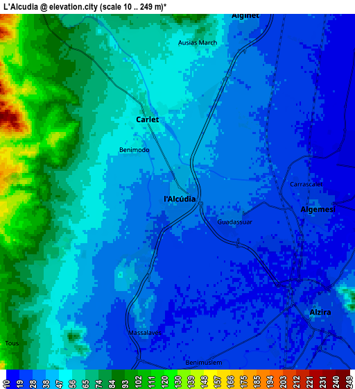 Zoom OUT 2x L'Alcúdia, Spain elevation map