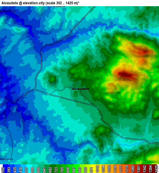 Zoom OUT 2x Alcaudete, Spain elevation map